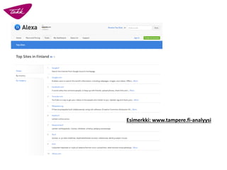 Esimerkki: www.tampere.fi-analyysi  
