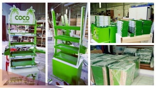 Kệ trưng bày nước dừa Cocovie
Thiết kế và sản xuất giao hàng xuất singapore
 