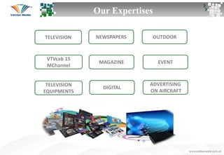 Our Expertises
VTVcab 15
MChannel
TELEVISION NEWSPAPERS
EVENT
OUTDOOR
DIGITAL
TELEVISION
EQUIPMENTS
ADVERTISING
ON AIRCRAFT
MAGAZINE
 