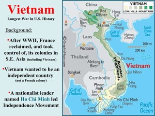 Vietnam Longest War in U.S. History ,[object Object],[object Object],[object Object],[object Object],Background: 