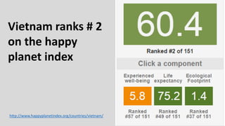 Vietnam can help to improve the quality of its
fish farming - and the quality of its seafood
exports - by more actively promoting internal
control systems in which international train local
farming cooperatives to inspectorganisations for
quality among their own members.
http://www.mckinsey.com/insights/asia-pacific/sustaining_growth_in_vietnam
 
