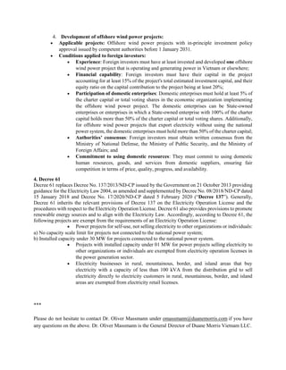 VIETNAM - LEGAL ALERT ON NEW DECREES GUIDING THE NEW LAW ON ELECTRICITY ...