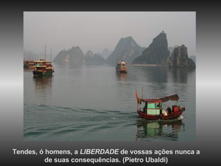 Tendes, ó homens, a  LIBERDADE  de vossas ações nunca a de suas consequências. (Pietro Ubaldi) 