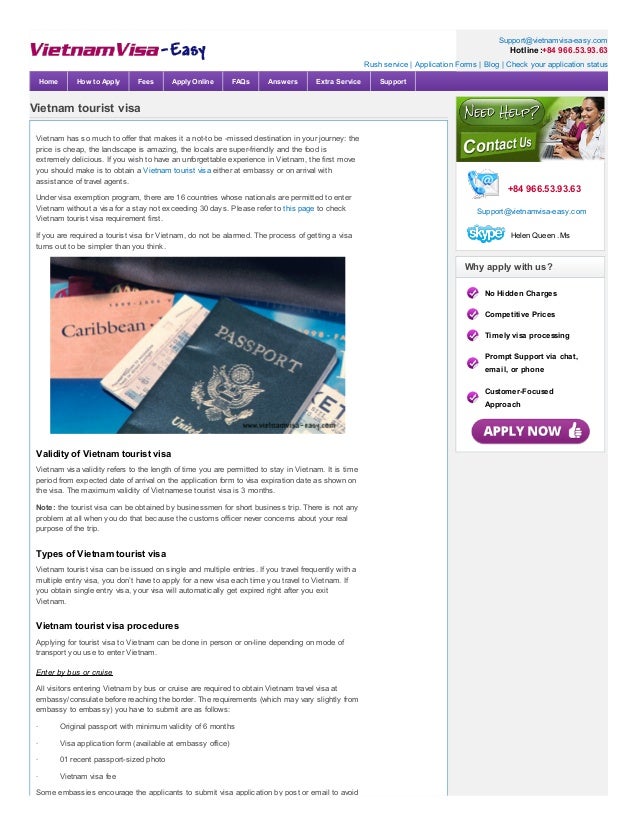 Vietnam touristvisainstructions