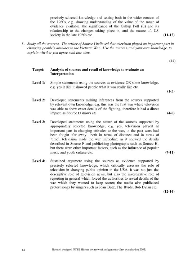 Edexcel history a level part a coursework