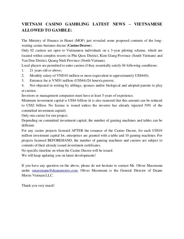 Casino In Vietnam Hiring