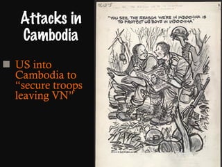 Attacks in Cambodia US into Cambodia to “secure troops leaving VN” 