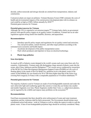 VIETNAM – ENVIRONMENT – SUSTAINABLE INVESTMENT - WHAT MUST BE DONE: | PDF