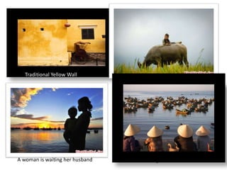 A boy in Buffalow Back, Lao Cai
A woman is waiting her husband Fishing Boat
Traditional Yellow Wall
 