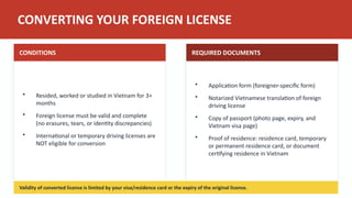 Vietnamese Driving License Guide for Foreigners (2026 Update) | PPTX