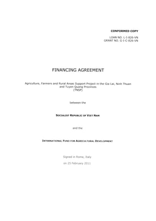 IFAD loan agreement with Vietnam