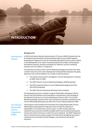 VIETNAM | Tourism Marketing Strategy to 2020 | Action Plan 2013 - 2015 ...
