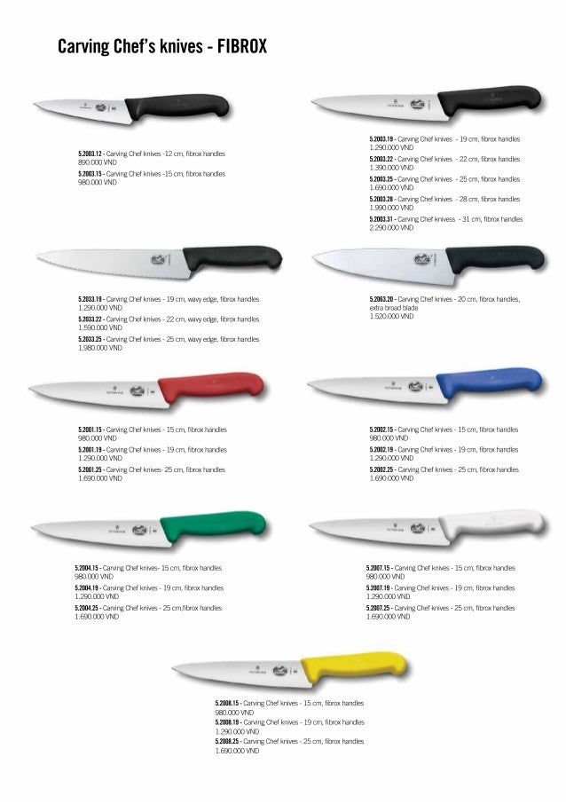Victorinox Kitchen Knives price list 2017 (VND)