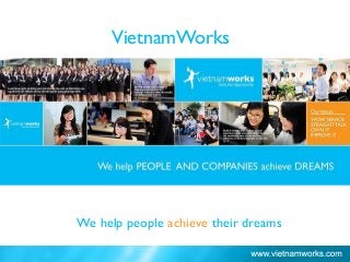 Ho Chi Minh City: 66%
VietnamWorks
We help people achieve their dreams
 