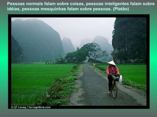 Pessoas normais falam sobre coisas, pessoas inteligentes falam sobre idéias, pessoas mesquinhas falam sobre pessoas. (Platão)   
