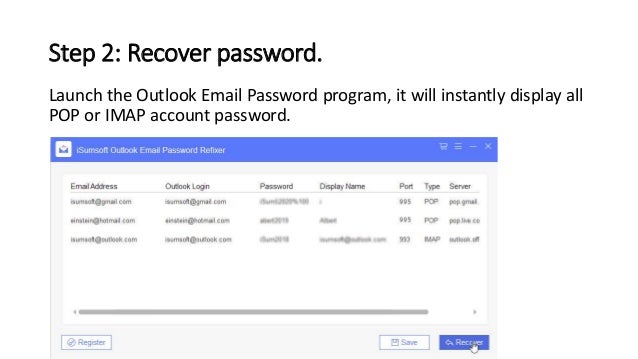 Find and Recover Password for Email Account POP or IMAP in MS Outlook…