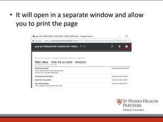 • It will open in a separate window and allow
you to print the page
 
