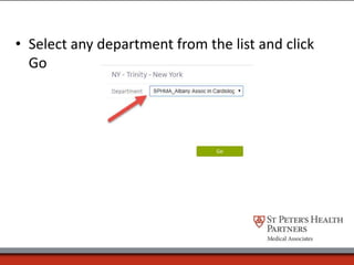 • Select any department from the list and click
Go
 
