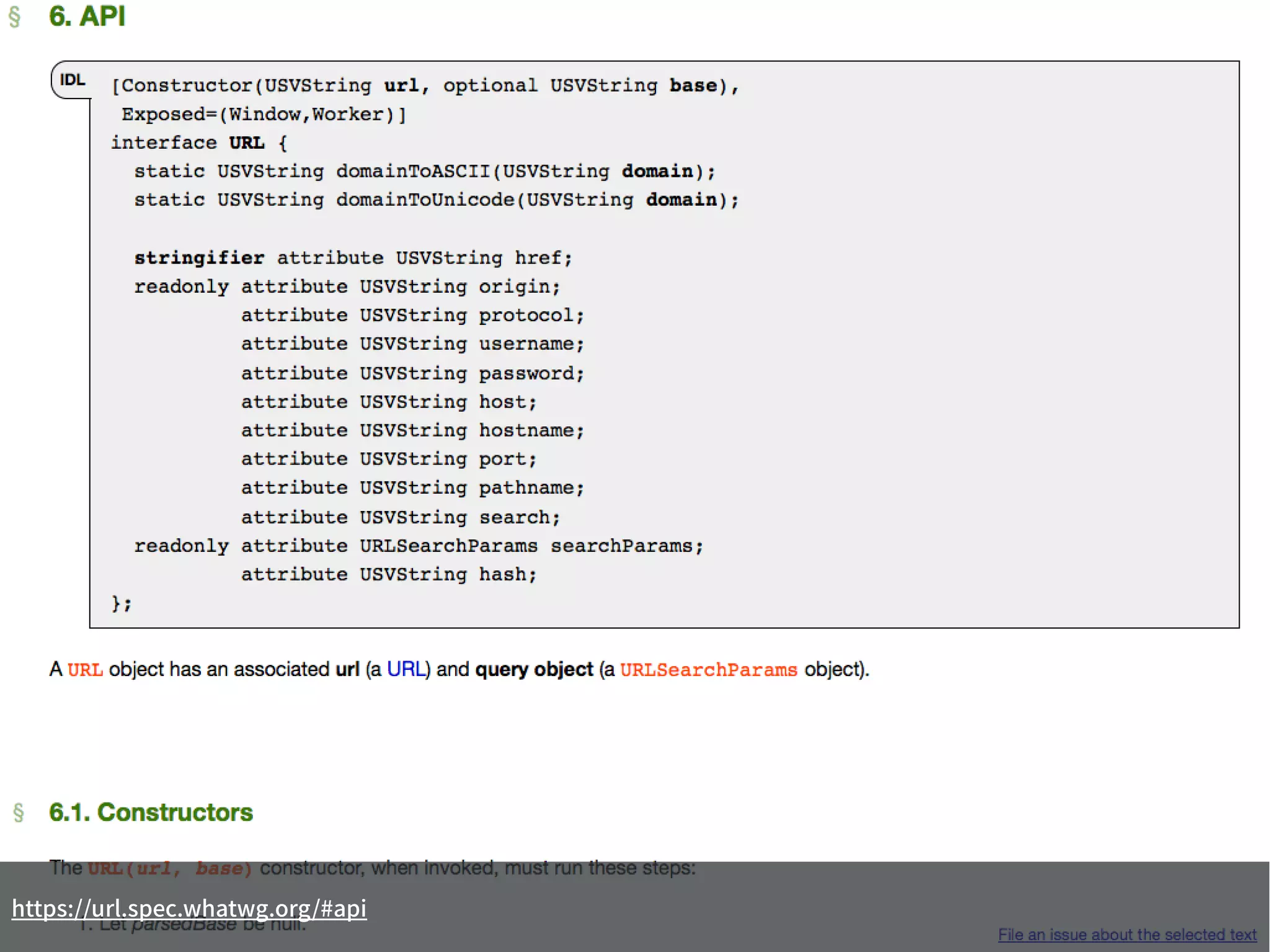 https://url.spec.whatwg.org/#api
 