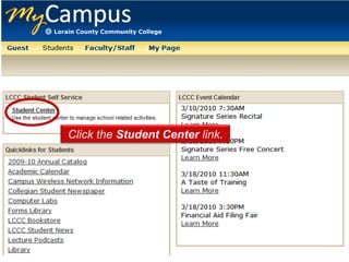 Click the Student Center link.