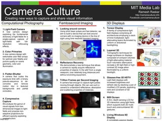 MIT Media Lab
    Camera Culture
  Creating new ways to capture and share visual information
                             ...
