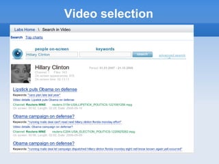 Video selection
 