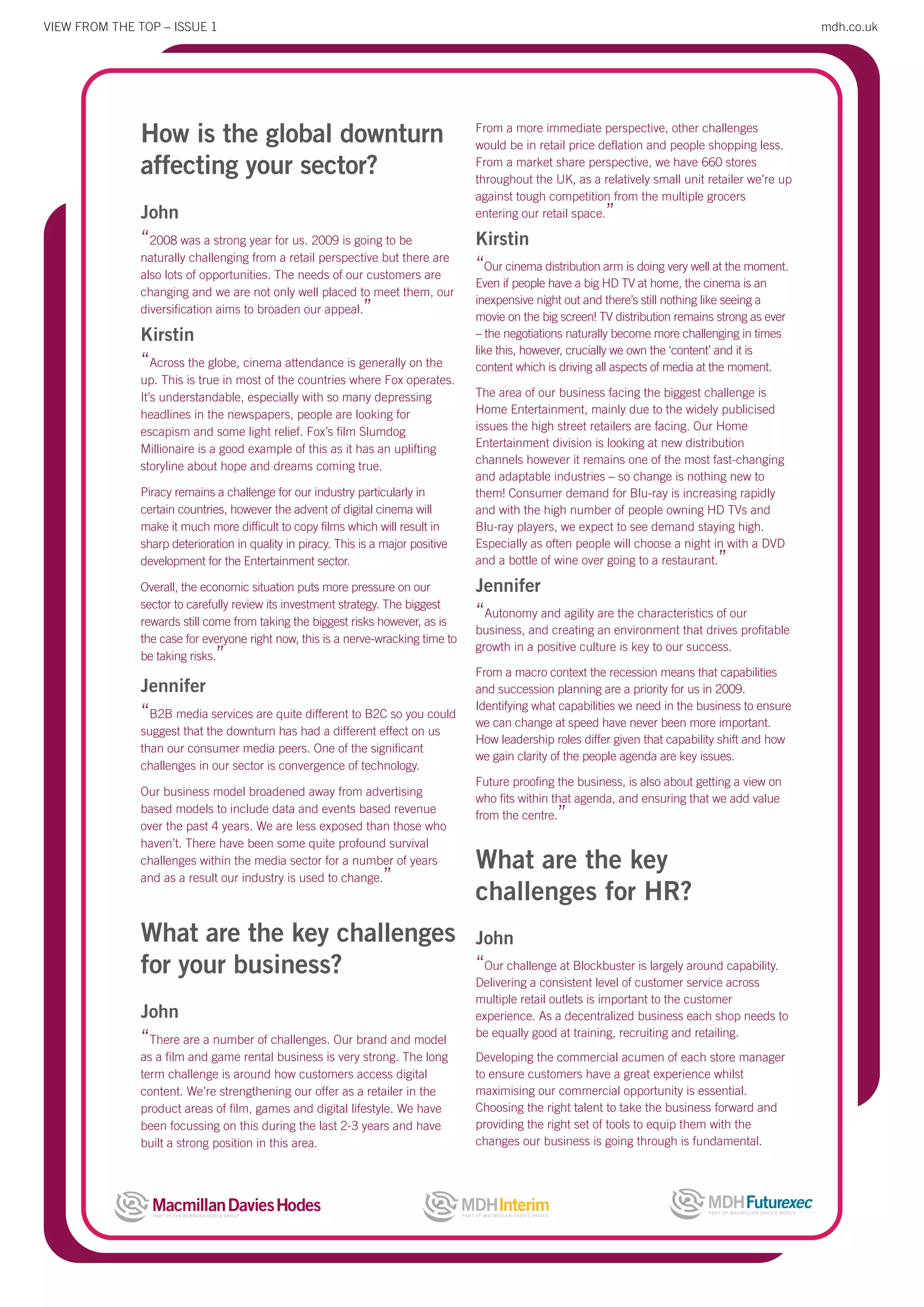 View From The Top Issue 1