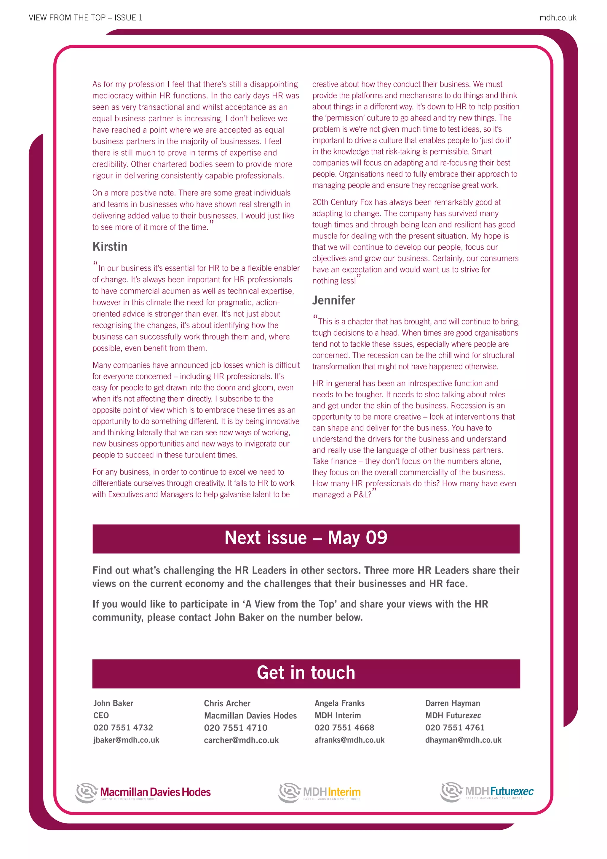 View From The Top - Issue 1