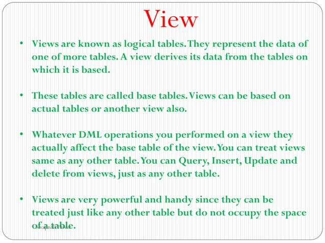 View & index in SQL | PDF