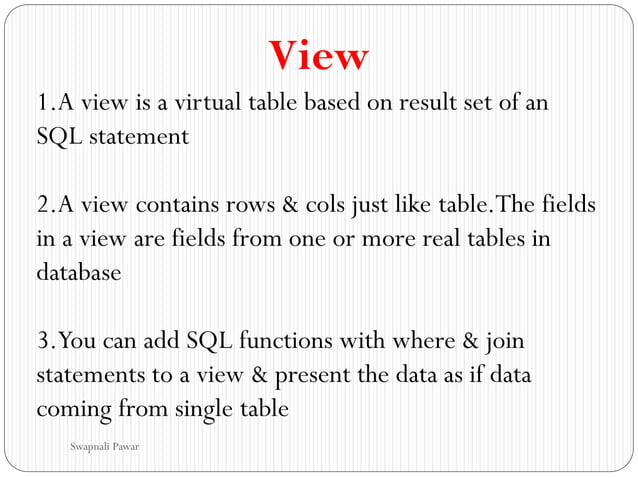 View & index in SQL | PDF