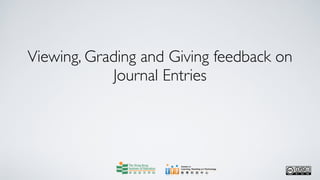 Viewing, Grading and Giving feedback on
            Journal Entries
 