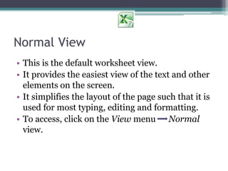 Viewing the worksheet in different ways | PPTX