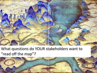 What questions do YOUR stakeholders want to
“read off the map”?
 