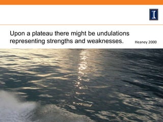 Upon a plateau there might be undulations
representing strengths and weaknesses.
Heaney 2000
Heaney 2000
 