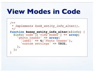 View Modes (DrupalCon Denver 2012)
