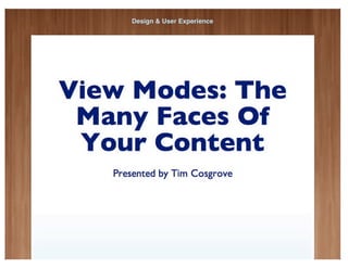 View Modes (DrupalCon Denver 2012)