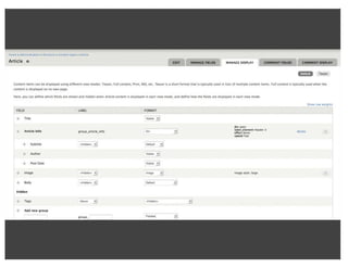 View Modes (DrupalCon Denver 2012)