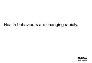 Health behaviours are changing rapidly. 
 