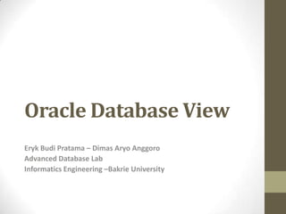 Oracle Database View | PPTX