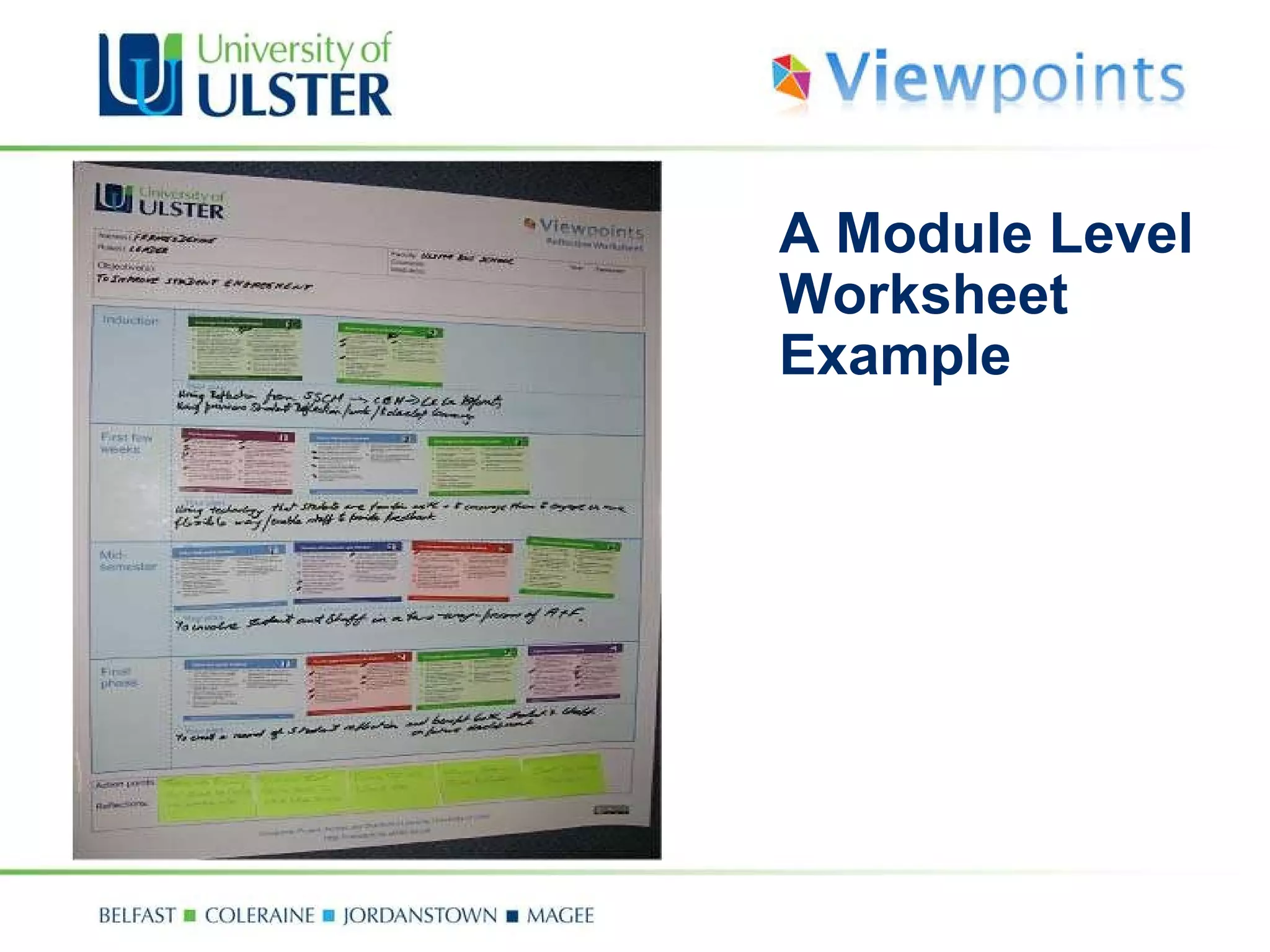 A Module Level Worksheet Example 
