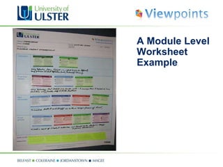 A Module Level Worksheet Example 
