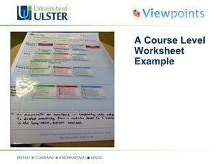 A Course Level Worksheet Example 