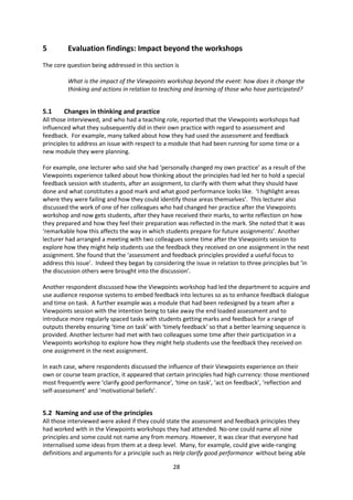 28
5 Evaluation findings: Impact beyond the workshops
The core question being addressed in this section is
What is the imp...