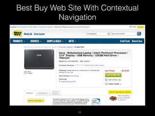Best Buy Web Site With Contextual
          Navigation




                11
 