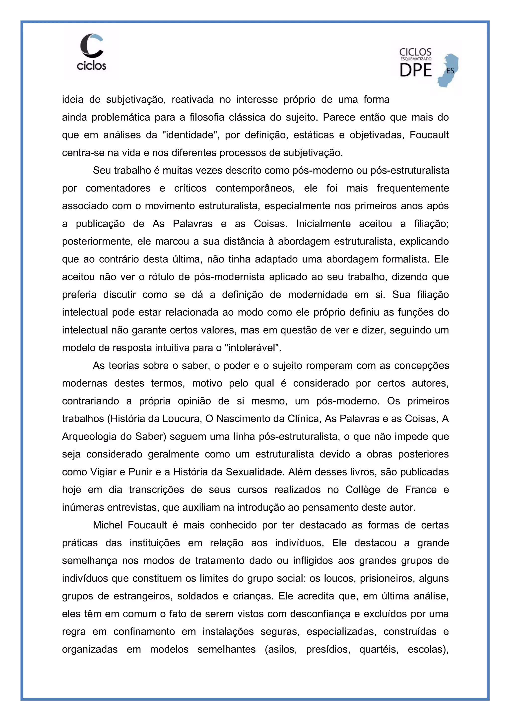 Vigiar e punir (resumo) | PDF
