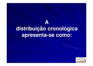 A
distribuição cronológica
  apresenta-
  apresenta-se como:
 