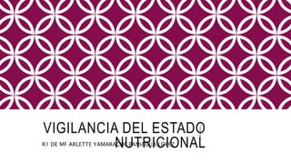 VIGILANCIA DEL ESTADO
NUTRICIONAL
R1 DE MF ARLETTE YAMARACHE PANIAGUA LOPEZ
 