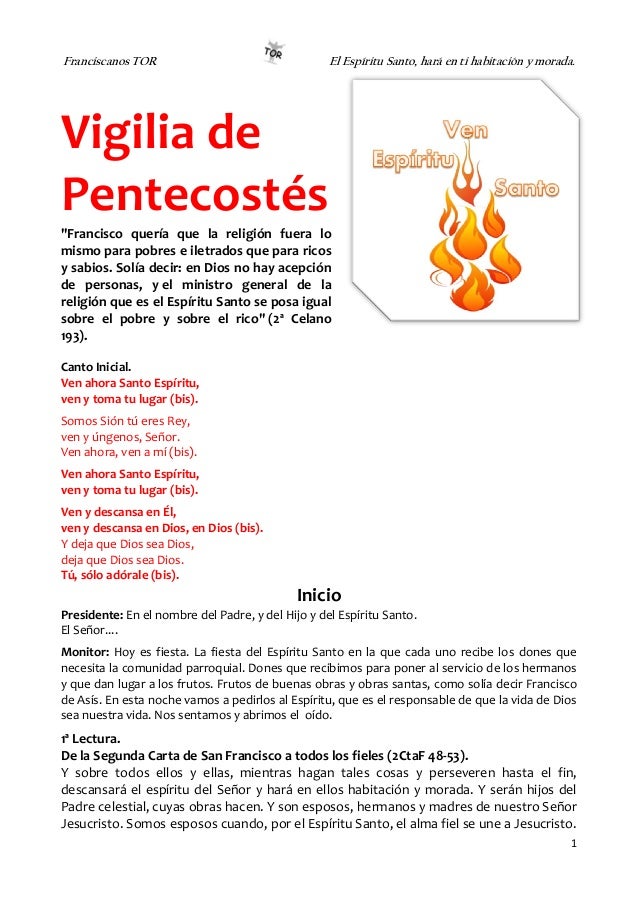 VIGILIA DE PENTECOSTES 2013