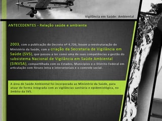 Saúde e Ambiente - Vigilância Ambiental