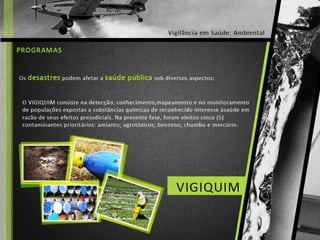 Saúde e Ambiente - Vigilância Ambiental